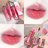 YICKYUE - Water Gloss Mirror Lip Glaze Moisturizing Plump Lips Tinted Not Easy To Stick To The Cup Red Lipstick Liquid Long-Lasting Makeup