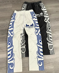 Hearujoy Aesthetic Harajuku letter stripe pattern design straight wide leg baggy pants women 2024 fashion trend versatile couple y2k pant
