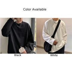 HEARUJOY - Casual Spring Autumn Shirt 5XL Black Thin Casual Tops Solid Color T-Shirt Regular Length Shirt Daily Wear Shirt