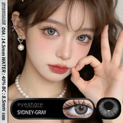 YICKYUE - 1pair Color Contact Lenses with Eyes Natural Blue Contact Lenses Brown Pupils Beauty Gray Lenses Yearly Green Contacts