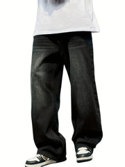 HEARUJOY - Men'S Skinny Fit Wide Leg Jeans, Men'S Stylish Comfy Denim Pants, Versatile For Four Seasons
