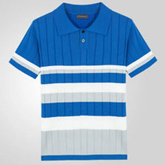 HEARUJOY - Summer Men's Knitted Polo Shirt Ice Refreshing Silk Fabric Short Sleeve Lapel Top Fashion Luxury Business Casual Knit Tshirts
