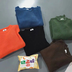 HEARUJOY - Korean Fashion Sweaters Men Autumn Solid Color Wool Sweaters Slim Fit Men Streetwear Mens Clothes Knitted Sweater Men Pullovers