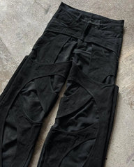 Hearujoy Harajuku Gothic Black Patchwork Ripped Baggy Jeans Oversized Wide Leg Straight Y2k Men’s Jeans Punk Rock Denim Pants Streetwear