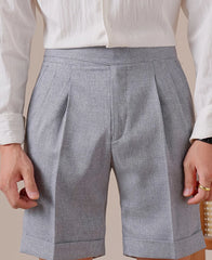 HEARUJOY - Italian Style Naples Non-Iron Shorts Men's Summer Thin Breathable Retro Casual Five-Point Dress Pants Short Hombre Men Clothing