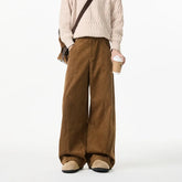 HEARUJOY - Beige Corduroy Pants Men Fashion Retro Brown Casual Pants Men Streetwear Korean Loose Wide Leg Pants Mens Vintage Trousers M-3XL