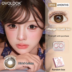 YICKYUE - 2PCS Fixed-Axis Lens Half Year Grape Jasmine Purple Contact Lenses Soft Light Purple Tone Comfortable For All Day Wear