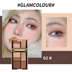 YICKYUE - Versatile 5-Color Magic Eyeshadow Palette Brown Tones Matte Shimmer Finish Long-Lasting Eye Makeup Kit for All Ages