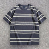 HEARUJOY - Men's Striped Short Sleeved T-shirt Japanese Retro Style Summer Round Neck Tshirt Streetwear Casual Loose Stripe Tops Tee
