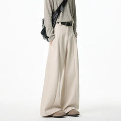 HEARUJOY - Apricot Suit Pants Men Society Mens Black Dress Pants Korean Loose Wide Leg Pants Mens Office Formal Trousers Large Size 4XL