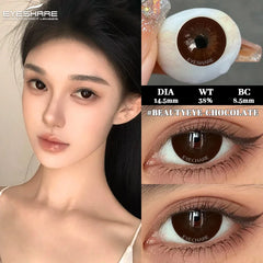 YICKYUE - Fashion Color Contact Lenses 1 Pair Black Big Eyes Softlenses Colored Contact Lens eye Makeup Beautiful Pupils
