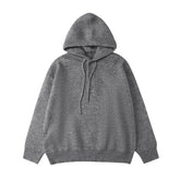 HEARUJOY - Hooded Jumpers Men Solid Spliced Sweaters Long Sleeve Pullovers Knitted Loose Fit Slight Strech Standard Wool High Street 2025