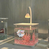 YICKYUE - Acrylic Fish Tank Ice Crystal Landscape Desktop Creative Ecological Fighting Fish Tank Complete Set Of Landscape Fish Tank Small