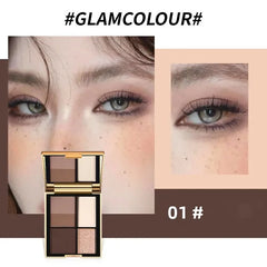 YICKYUE - Versatile 5-Color Magic Eyeshadow Palette Brown Tones Matte Shimmer Finish Long-Lasting Eye Makeup Kit for All Ages