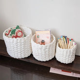 YICKYUE - 3pcs Set Cylindrical Paper Rope Woven Storage Baskets for Various Storage and Organization Scenarios Desk Cosmetic Organization
