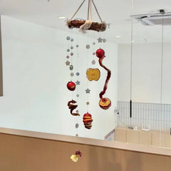 YICKYUE - Summer Red Apple Wind Chime DIY Material Kit Apple Roll Pendant Handmade Hanging Ornament Gift for Friends