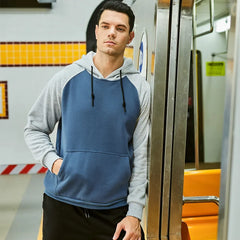 HEARUJOY - Men New Sweatshirts Pullover Hooded Hoodies Spliced Patchwork Pockets Draw String Sweatshirt Loose Sports Casual 2025 New Spring