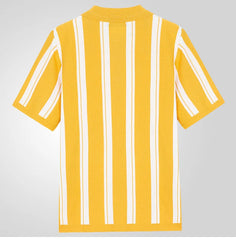HEARUJOY - New Mens contrast color Stripe Polo Knit Shirts High Quality Luxury Knitwear Summer Fashion Short Sleeve Lapel Polo Tshirt