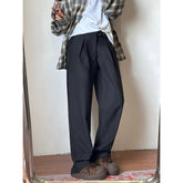 HEARUJOY - Gray Suit Pants Men Oversized Social Mens Black Dress Pants Korean Loose Wide Leg Pants Mens Office Formal Trousers M-3XL