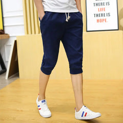 HEARUJOY - Casual Cropped Pants Men's Small Feet Casual Pants Cotton Shorts Versatile Loose Sports Harem Pants