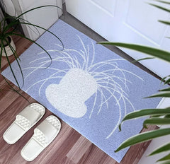 YICKYUE - PVC Plant Pattern Doormat Cuttable Entrance Rug Hallway Mat Carpet Area Anti Dust Floor Tidy Clean Pad Aesthetic Home Decor