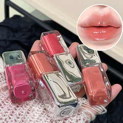 YICKYUE - Water Light Lipstick Waterproof Crystal Mirror Lipstick Lasting Glass Jelly Lip Tint Natural Moisturizer Non-stick Cup Lip Glaze
