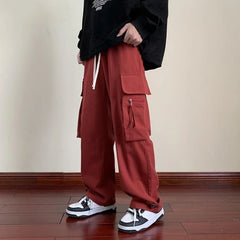 HEARUJOY - Multi Pocket Baggy Trousers Man Spring Summer High Quality Street Luxury Harajuku Techwear Cheapest Straight Cargo Pants for Men
