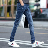 Hearujoy Summer Jeans for Men Slim Fit Skinny Tight Pipe Stretch New In Elastic Grunge Mens Cowboy Pants Y2k with Holes Low Rise Trousers