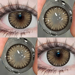 YICKYUE - 1pair New Color Contact Lenses for Eye With Prescription Grey Contacts Brown Lenses Yearly Fashion Lens Colorcon Contacts