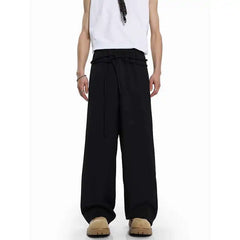HEARUJOY - Khaki Suit Pants Men Fashion Society Mens Black Dress Pants Korean Loose Wide Leg Pants Mens Office Formal Trousers S-2XL