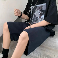 HEARUJOY - Drawstring Wide with Pockets Loose Man Short Pants Baggy Designer Thin Essential Xxl Ice Summer Casual in Bulk Xl Shorts for Men