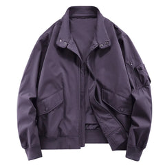 HEARUJOY - Spring and Autumn New Men's Simple Stand-up Collar Jacket Casual Waterproof Windproof Anti-wrinkle Thin Fashion Coat