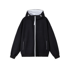 HEARUJOY - American Style Color Block Zipper Cardigan Hoodie Autumn New Style Trendy Sporty Style Drawstring Hooded Casual Jacket For Men