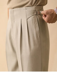 HEARUJOY - Men's Summer Straight Pants Paris Button Non Ironing Loose Fitting Business Naples Casual Pants High Waisted Office Trousers Men
