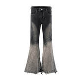Hearujoy Black Gray Gradient Slim Jeans Floor Mop Flared Pants High Street New Trendy Fashionable Hip Hop Washed Vintage Men's Jean Pants