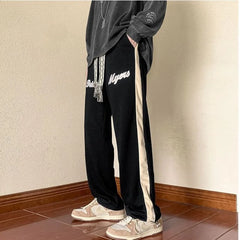 HEARUJOY - Wide-leg American Sweatpants Men's Spring Autumn Campus Casual Loose