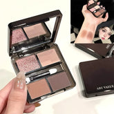 YICKYUE - 4 Colors In 1 Eyeshadow Palette Glitter Pearlescent Matte Eye Shadow Shimmer Makeup Lasting Shadow Highlighter Contour