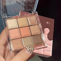 YICKYUE - 9 Colors Smoky Black Pink Eyeshadow Makeup Pallete Matte Chocolate Brown Eye Shadow Palette Shimmer Shiny Eyeshadow Cosmetics