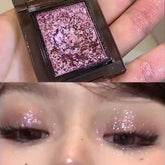 YICKYUE - Purple Glitter Eyeshadow Makeup Pearlescent Shimmer Black Eyeshadow Plate Waterproof Long Lasting Monochrome Eyeshadow Cosmetics
