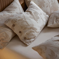 YICKYUE - 2PCS Cotton Linen Pillowcase Plant Flower Pure Cotton Embroidered Pillow Cover Linen Single Pillow Core Case 48x74cm