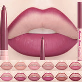 YICKYUE - 12 Colors Matte Rose Purple Lip Liner Pencil Lip Contour Nude Lipliner Pen Natural Waterproof Lasting Red Lipstick Pencil Makeup