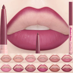 YICKYUE - 12 Colors Matte Rose Purple Lip Liner Pencil Lip Contour Nude Lipliner Pen Natural Waterproof Lasting Red Lipstick Pencil Makeup