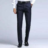HEARUJOY - Men's Casual Suit Trousers Pants Office Wear Straight Leg Cotton Linen Blend Zipper Fly Faion Urban Sle All Season