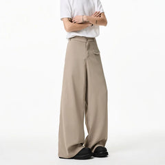 HEARUJOY - Khaki Black Suit Pants Men Fashion Society Mens Dress Pants Korean Loose Wide Leg Pants Mens Office Formal Trousers M-3XL