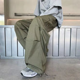 Hearujoy Green Cargo Pants Men Japanese Oversize Wide Leg Trousers Male Black Loose Casual Streetwear Hip Hop Safari Style