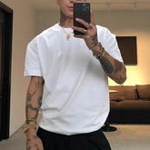 HEARUJOY - Daily Casual Wear Casual Tops Fashionable T-Shirt Fashion Casual Tops Men Casual Polyester Fabric Slight Stretch Suit For Summer