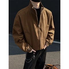 HEARUJOY - Spring Short Jacket Men Casual Motorcycle Jacket Men Streetwear Hip-hop Loose Bomber Jacket Mens Black Jackets Coat M-3XL