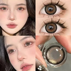 YICKYUE - 2PCS 2024 Brown Natural Color Contact Lenses with Myopia Graduation Beauty Korean High Quality Lens 0~-8.00 Fast Shipping