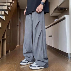 HEARUJOY - Ice Silk Baggy Summer Thin Men's Casual Wide-leg Pants Low Price Stylish High Quality New in Classic Y2k Long Xxxl Male Trousers