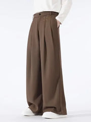 HEARUJOY - New Hot Sale Of The Season Men's Loose Casual Pants Korean Style Versatile Thin Hanging Wide Leg Floor-Length Summer Long Trouse